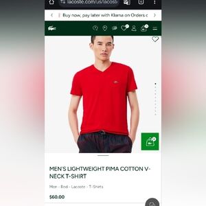 Lacoste Red Crew Neck T-Shirt